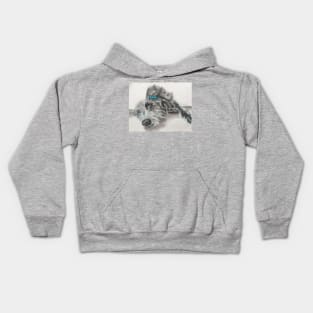 Sleeping scruffy Lurcher Kids Hoodie